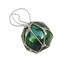 Boule de chalut décorative verte en verre et cordage tressé 7.5cm Vert