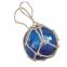 Boule de chalut décorative bleue en verre et cordage tressé 7.5cm Bleu marine