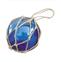 Boule de chalut décorative en verre et cordage tressé 12.5cm Bleu marine