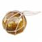 Boule de chalut décorative en verre et cordage tressé 12.5cm Ambre