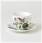 Tasse déjeuner avec soucoupe en porcelaine Bone China décor roses 45cl