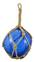 Boule de chalut décorative en verre et cordage tressé 30cm Bleu marine