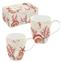 Coffret de 2 mugs en porcelaine décor corail 35cl