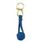 Porte clé en laiton et cordage tressé pomme de touline bleu