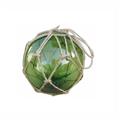 Boule de chalut décorative verte en verre et cordage tressé 12.5cm Vert