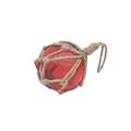 Boule de chalut décorative en verre et cordage tressé 7.5cm Rouge