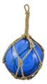 Boule de chalut décorative en verre et cordage tressé 30cm Bleu marine