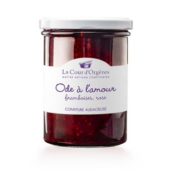 CONFITURE ODE À L´AMOUR FRAMBOISE & ARÔME NATUREL DE ROSE 240G LA COUR D´ORGERES