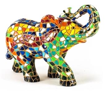 ELEPHANT MOSAIQUE MULTICOLORE 15 CM