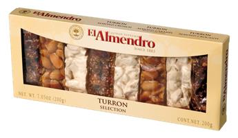 Assortiment de Turron, nougat artisanal espagnol à base d´amandes et miel (8 parts de 25g)