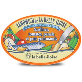 PREPARATION POUR SANDWICH SARDINE TOMATE PANAIS ET POIS 115G BELLE ILOISE