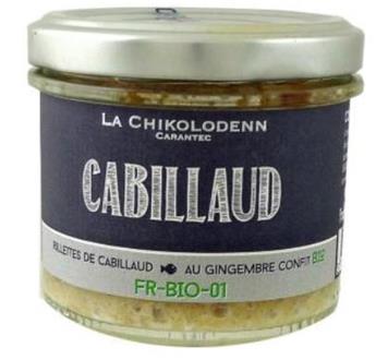 RILLETTES DE CABILLAUD AU GINGEMBRE CONFIT BIO 90G