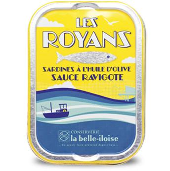 SARDINES ROYANS HUILE D´OLIVE ET SAUCE RAVIGOTE 115G BELLE ILOISE