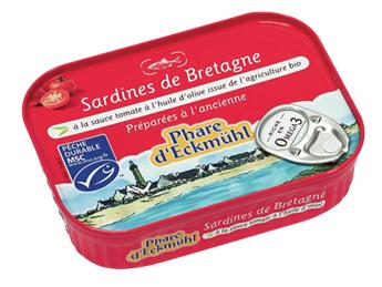 SARDINES A LA TOMATE ET OLIVE BIO 135G PHARE D´ECKMUHL