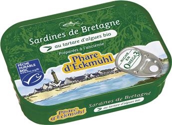 SARDINES AU TARTARE D´ALGUES BIO 135G PHARE D´ECKMUHL