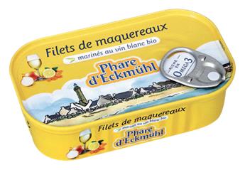 FILETS MAQUEREAUX MARINES MUSCADET ET AROMATES BIO 118G PHARE D´ECKMUHL