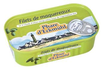 FILETS MAQUEREAUX A L´HUILE D´OLIVE BIO 150G PHARE D´ECKMUHL