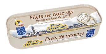 FILETS DE HARENGS FUMES A L´HUILE DE TOURNESOL BIO 150G PHARE D´ECKMUHL