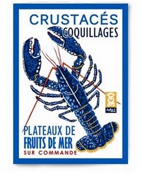 TORCHON 47 x 64 cm PLATEAUX DE FRUITS DE MER