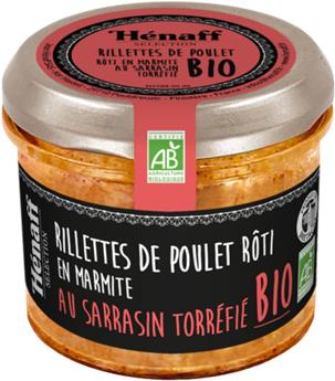 RILLETTES DE POULET ROTI EN MARMITE AU SARRASIN TORRIFIE BIO HENAFF 90G