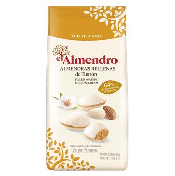 Gaufrettes croquantes en forme d´amandes, fourrées à la crème de nougat espagnol 150g