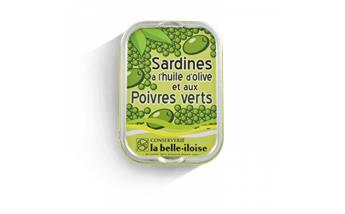 SARDINES A L´HUILE D´OLIVE ET POIVRE VERT BELLE ILOISE 115G