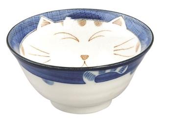 Bol japonais en porcelaine décor chat 30cl