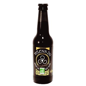 Bière brune artisanale bio au blé noir et orge malté TELENN DU 33cl 4.5°