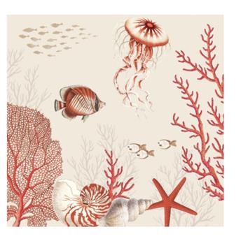 SERVIETTES EN PAPIER CORAL REEF 33 X 33 CM