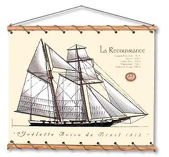 KAKEMONO BATEAU LA RECOUVRANCE ECRU 68x55cm