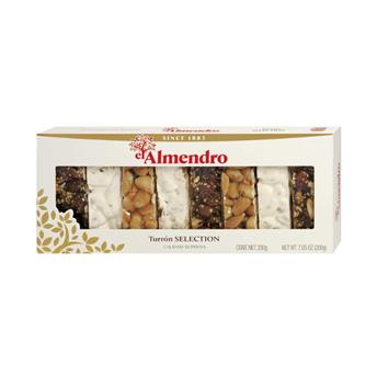 Assortiment de Turron, nougat artisanal espagnol à base d´amandes et miel (8 parts de 25g)