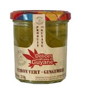 CONFITURE CITRON VERT GINGEMBRE 210G DELICES DE GUYANE